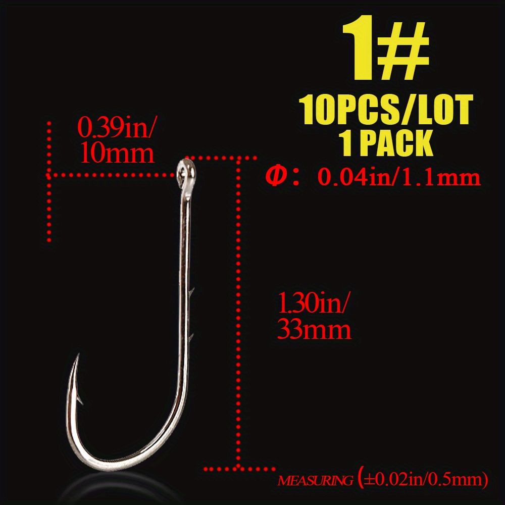 50116 White 1/0# 14# Bait Holder Eyes Steel Fishing Hooks - Temu