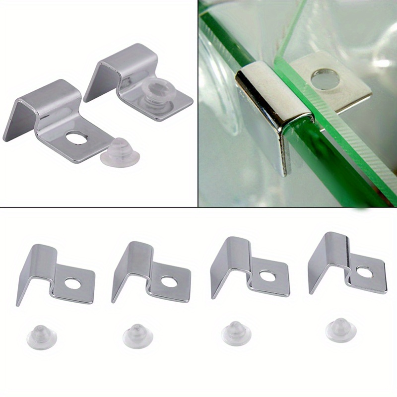 4 Pcs Fish Tank Supplies Cover Clips Rimless Glass Support Bracket Aquarium  Lid Brackets Frame Stainless Steel 