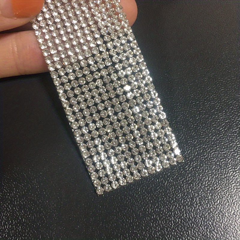 Self Adhesive Crystal Rhinestone Strips Diamond Ribbon Bling Gemstone  Sticker Rhinestone Roll for Craft with 2 mm Rhinestone for DIY Arts