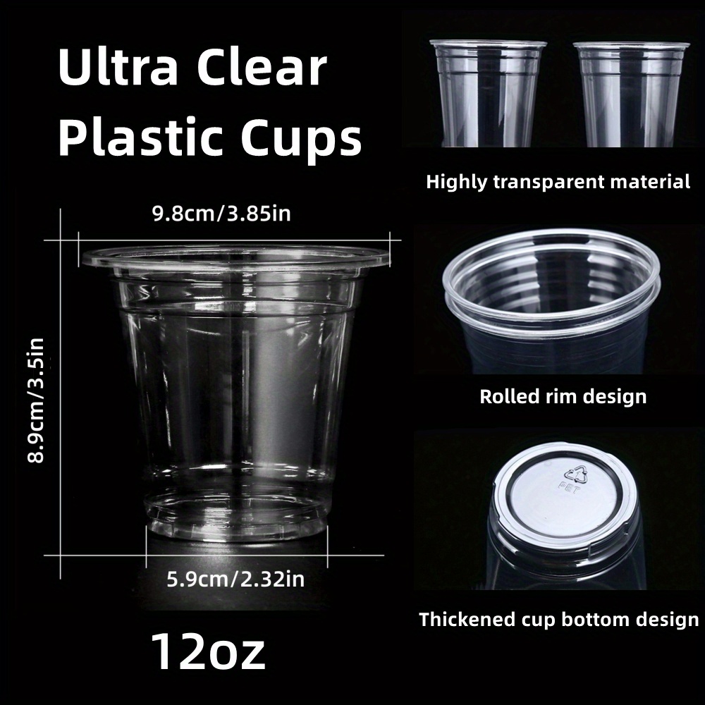 Ultra Clear Disposable Plastic Cups With Strawless Lids, To Go Cups For  Iced Coffee, Smoothie, Milkshake, Cold Beverage Drinking Cup, Ideal For  Cafes, Bistros, Parties - Temu