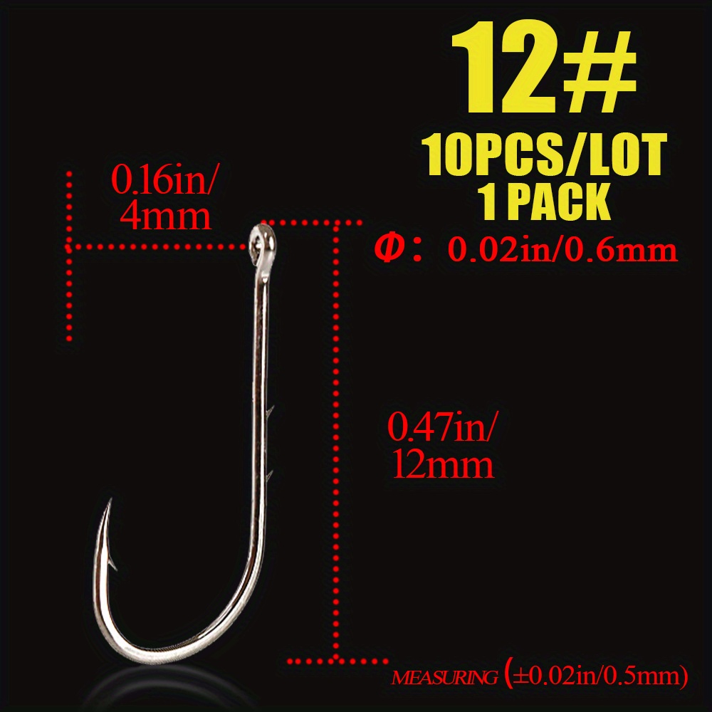 50116 White 1/0# 14# Bait Holder Eyes Steel Fishing Hooks - Temu Canada