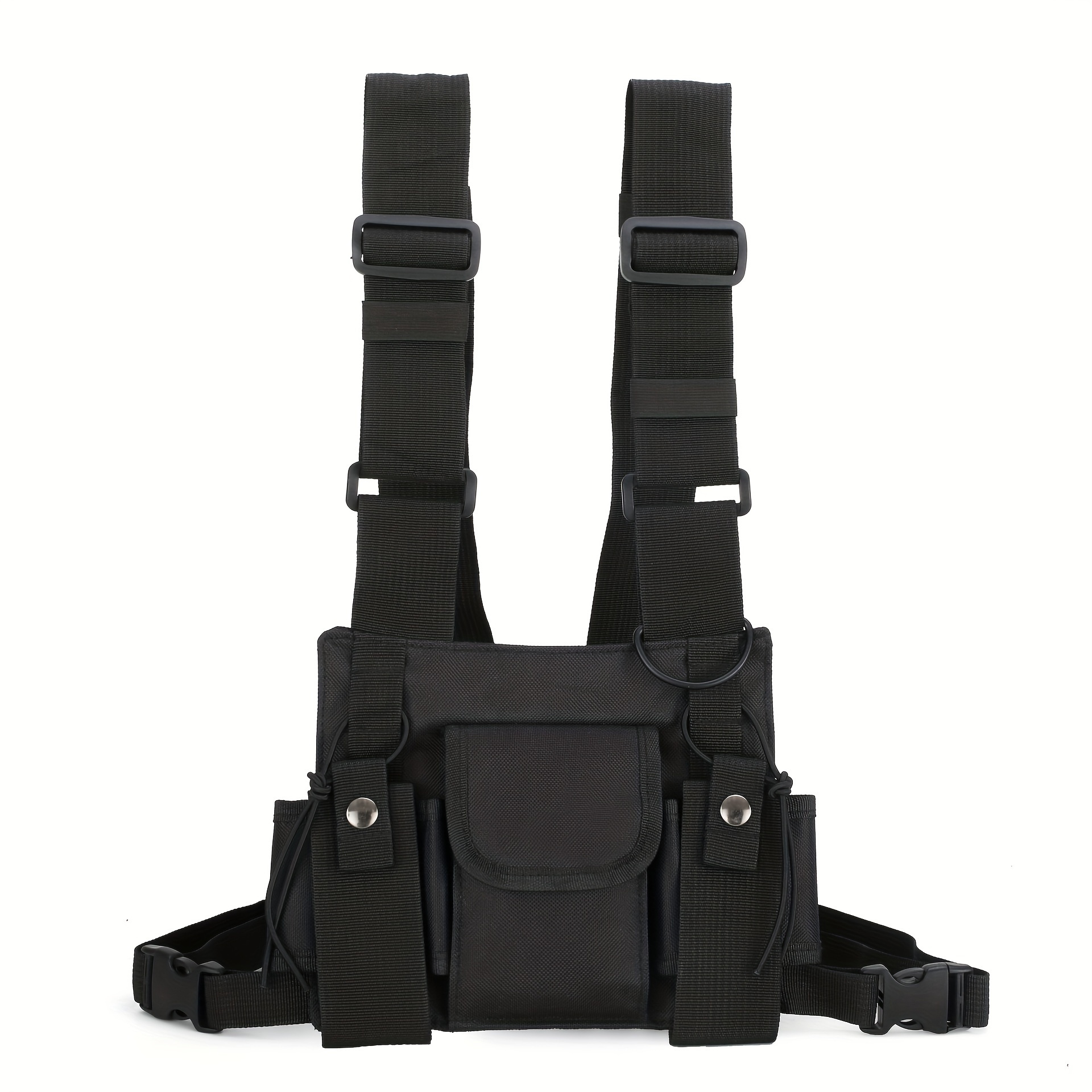 Nylon Vest Outdoor Shoulder Bag, Chest Rig Bag Hip Hop Streetwear  Functional Waist Pack, Adjustable Pockets Waistcoat