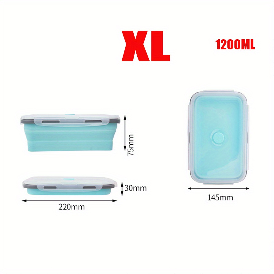 Kitchen Silicone Rectangle Lunch Box Collapsible Bento Box Folding Food  Container Bowl For Dinnerware Home, Food Storage Container Bento Bpa Free  Microwavable Portable Picnic Camping Outdoor - Temu