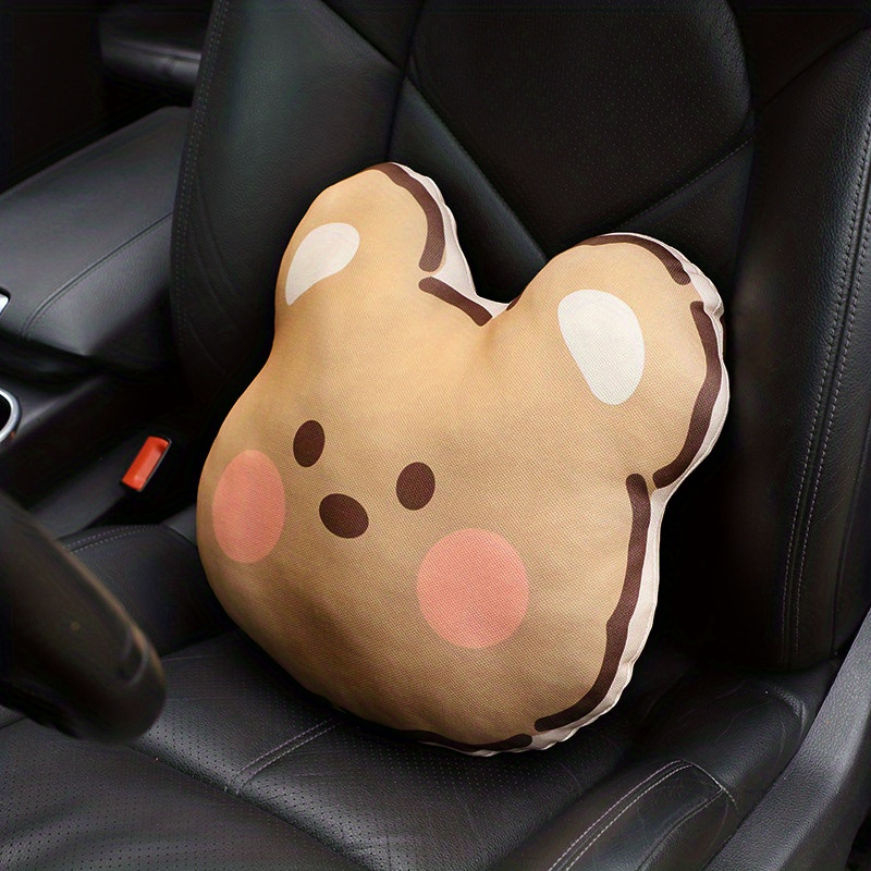 2pcs Furry Pompompurin Car Neck Pillow Headrest Seat Belt Cover Shoulder  Pad Set