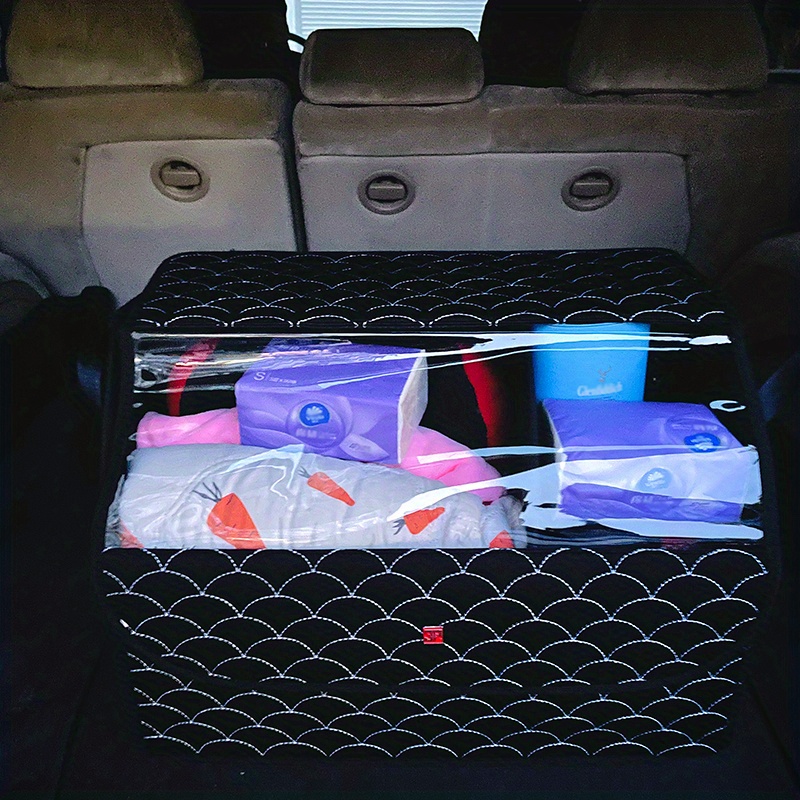 Organisateur de coffre de voiture, sac de rangement pliable pour coffre de  voiture avec bac de rangement portable réglable et support de voiture,  étanche 