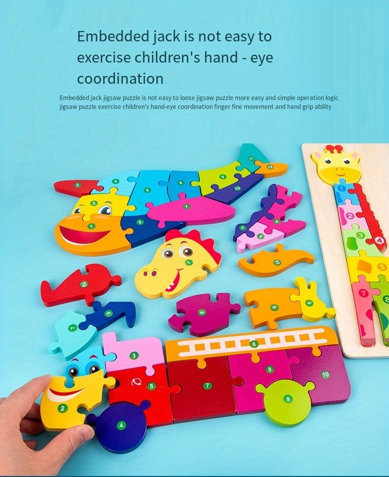 building blocks for infants wooden 3d puzzles for early   for boys girls ages 1 3 details 10