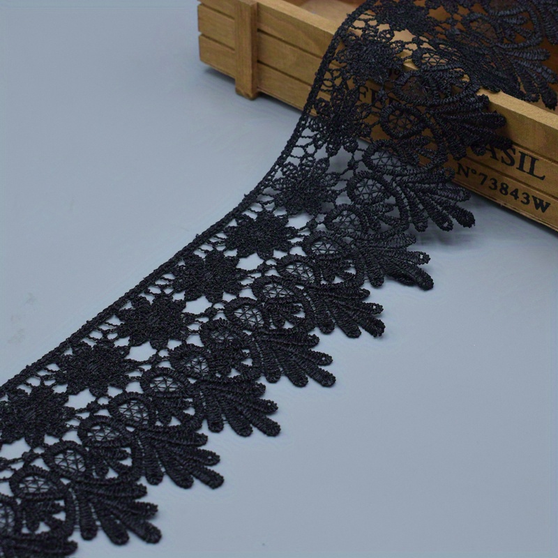1roll Lace Ribbon Party Decoration, Black Lace Ribbon For Gift
