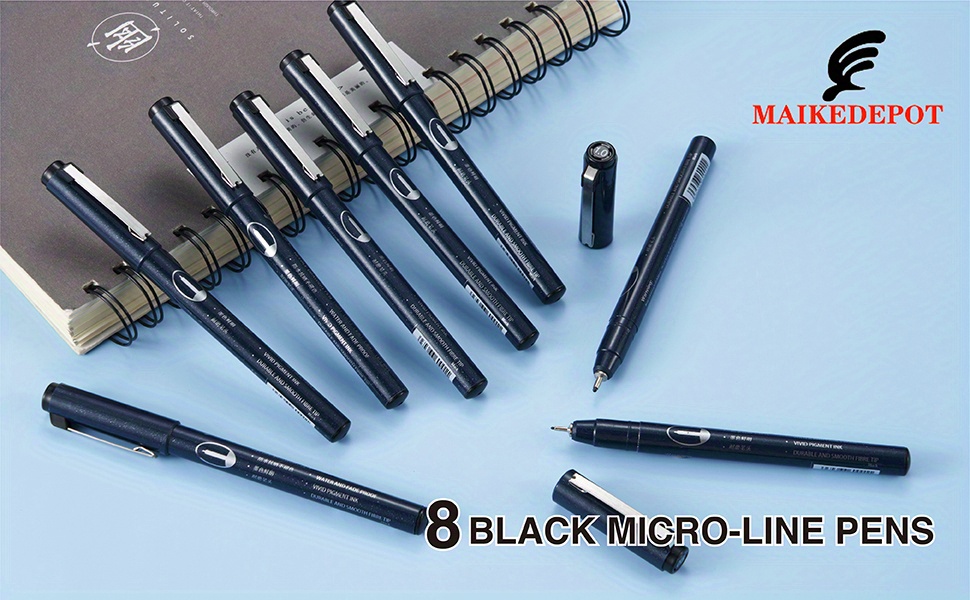 Precision Black Micro line Pen Set Waterproof Archival - Temu