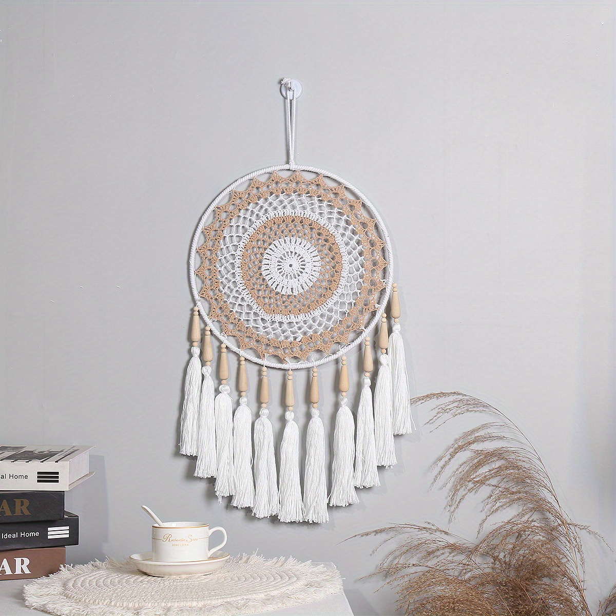 Boho Hangings Wall Decor Macrame Woven Dream Catcher Long - Temu