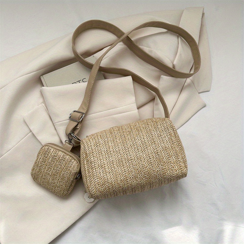 Small Bag Natural Fiber Fashion Casual Bucket Bag Cute Sling 