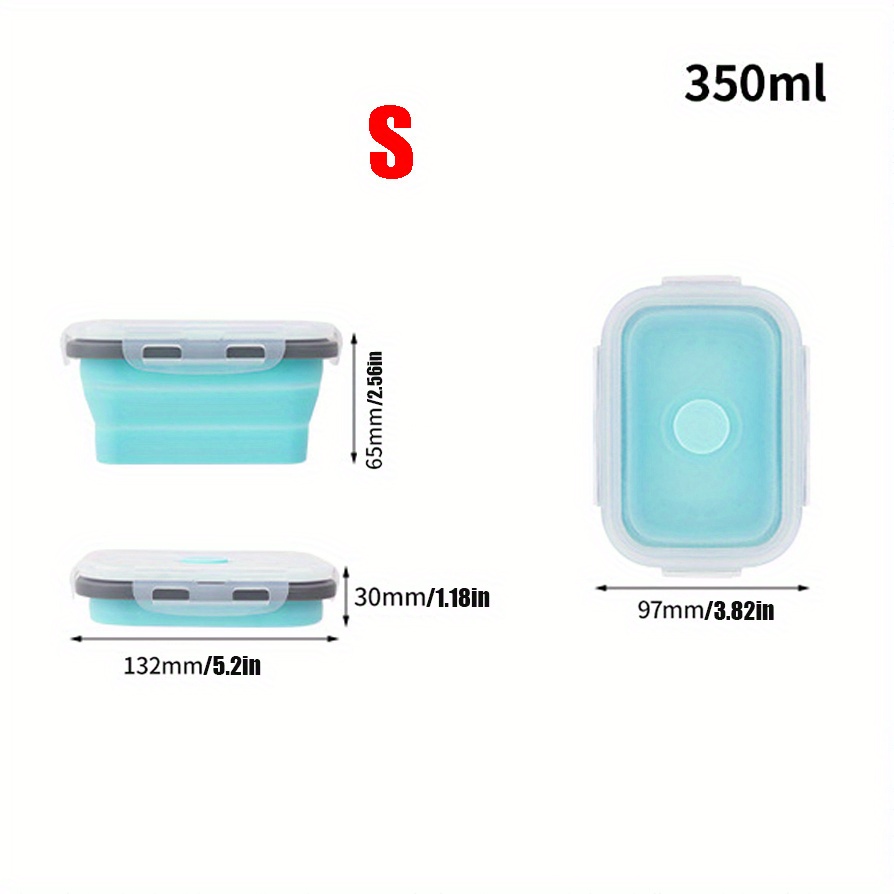 Kitchen Silicone Rectangle Lunch Box Collapsible Bento Box Folding Food  Container Bowl For Dinnerware Home, Food Storage Container Bento Bpa Free  Microwavable Portable Picnic Camping Outdoor - Temu