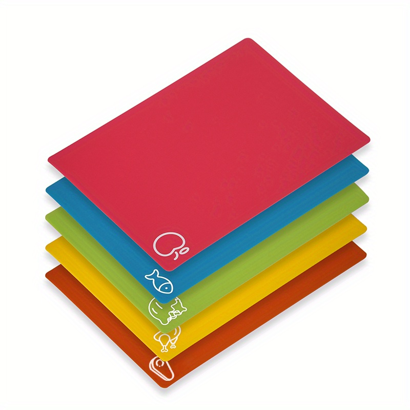  Carrollar Flexible Plastic Cutting Board Mats, Colored