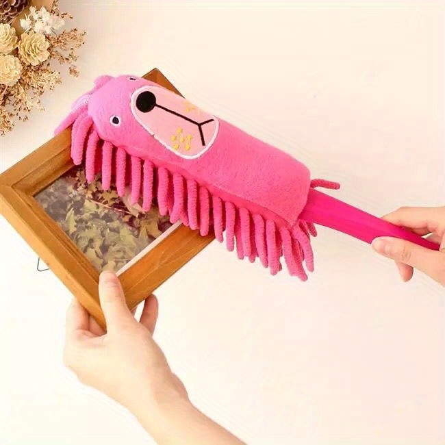 1pc washable chenille duster for household cleaning removes ash and dust from desktop cute chicken design details 1