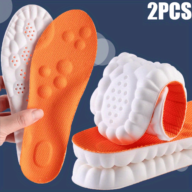1pair 4D Latex Sports Insole, Super Soft And High Elastic Insole