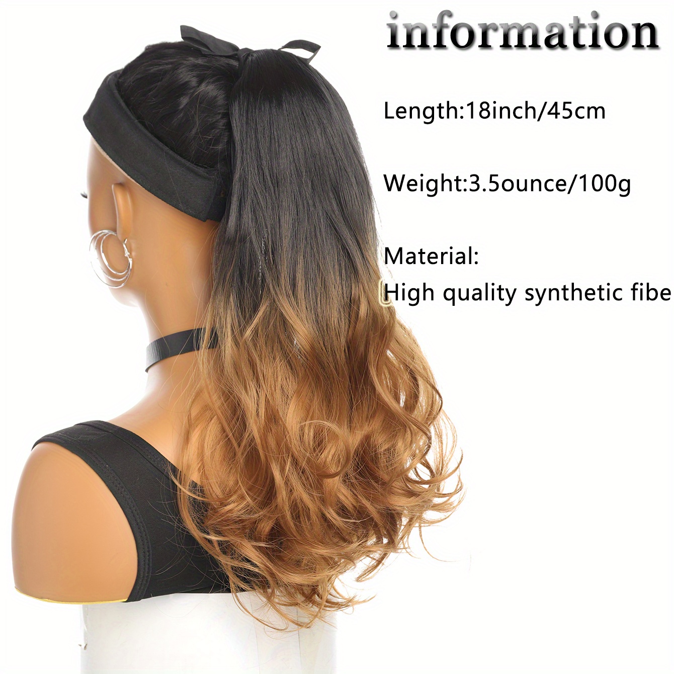 Ombre Ponytail Hair Pieces String Synthetic Hair Pieces Temu