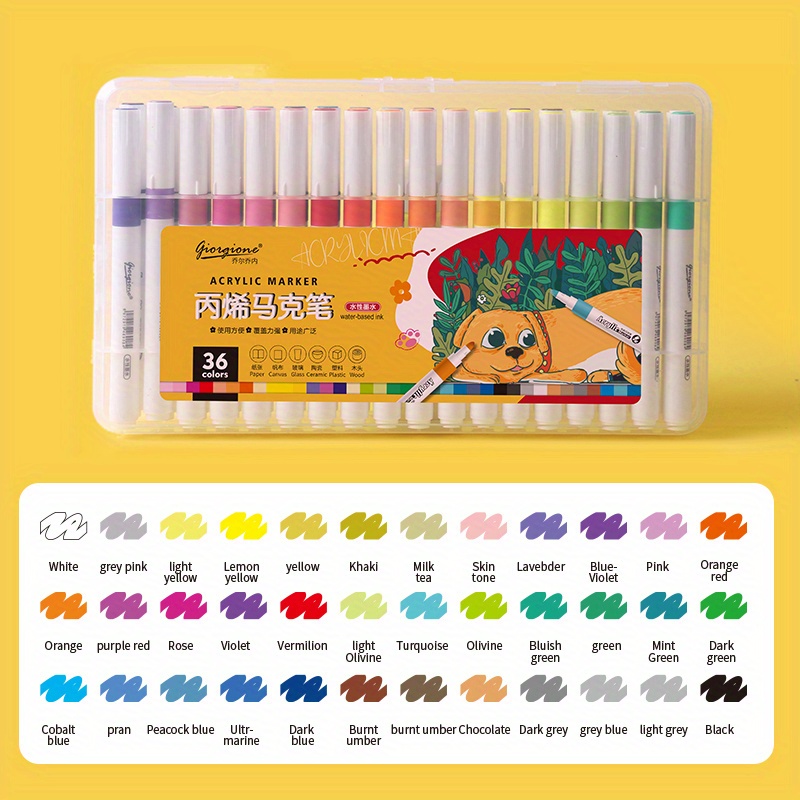 Giorgione Acrylic Marker Pens, Waterproof And Quick-drying Ink, Available  In 12/24/36/48 Colors, Perfect Art Supplies For Beginners, Students And Professional  Artists - Temu