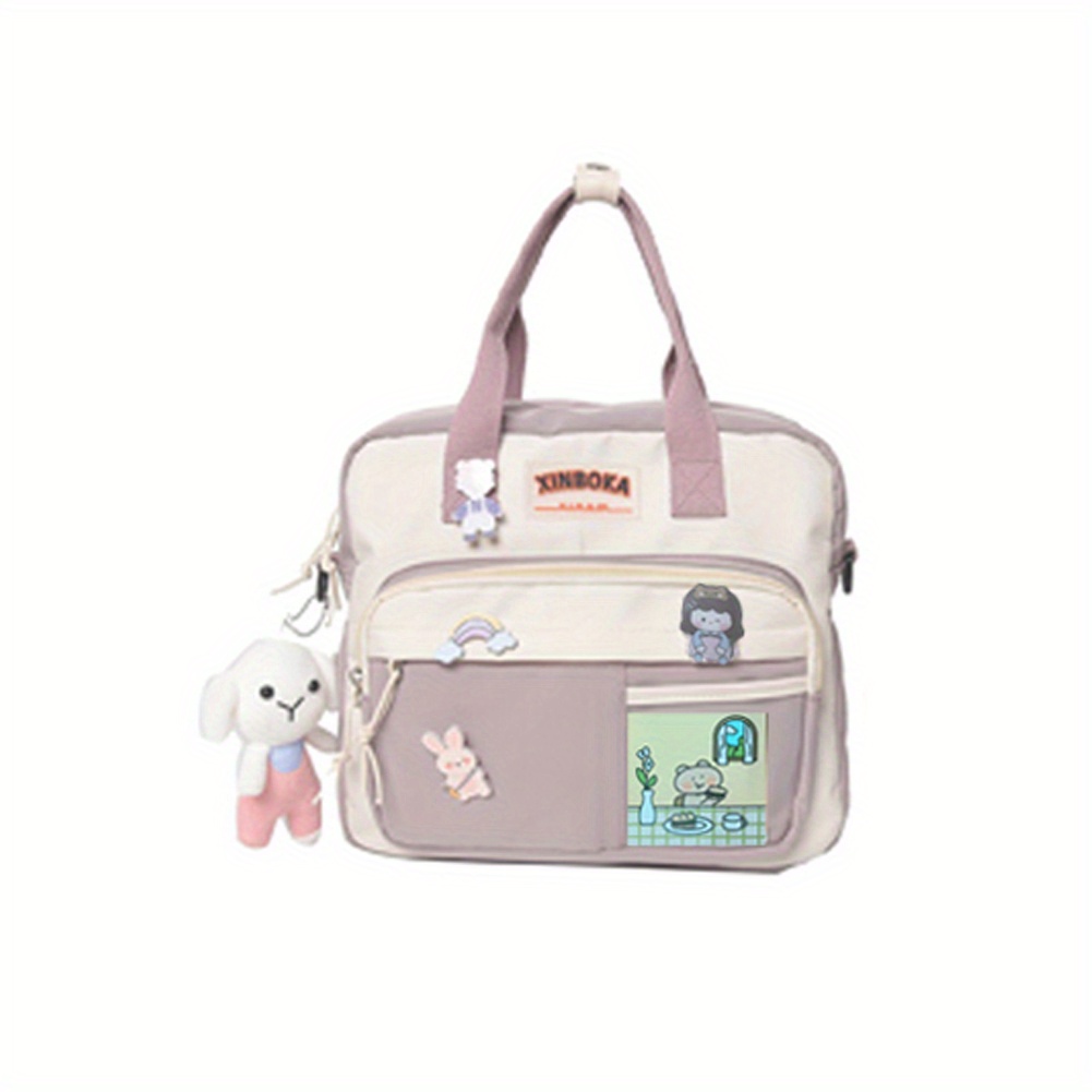 Zipper Crossbody Bag, Cute Multi-Functional Handbag, School Bag