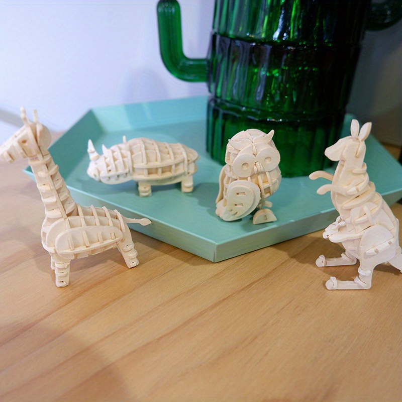 Diy 3d cavalo elefante de madeira puzzle edifício modelo jogo fácil  montagem brinquedo presente para crianças adolescente adulto decoração mesa  - AliExpress
