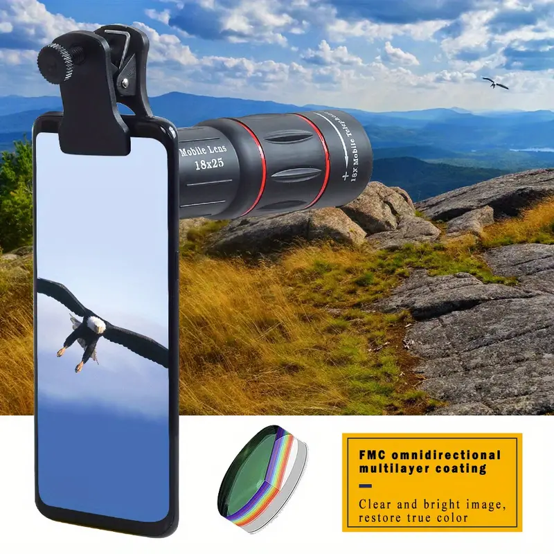 apexel 18x telescope telephoto lens with tripod monocular mobile phone camera lens for smartphones lente para celular for game camping hunting sports details 1
