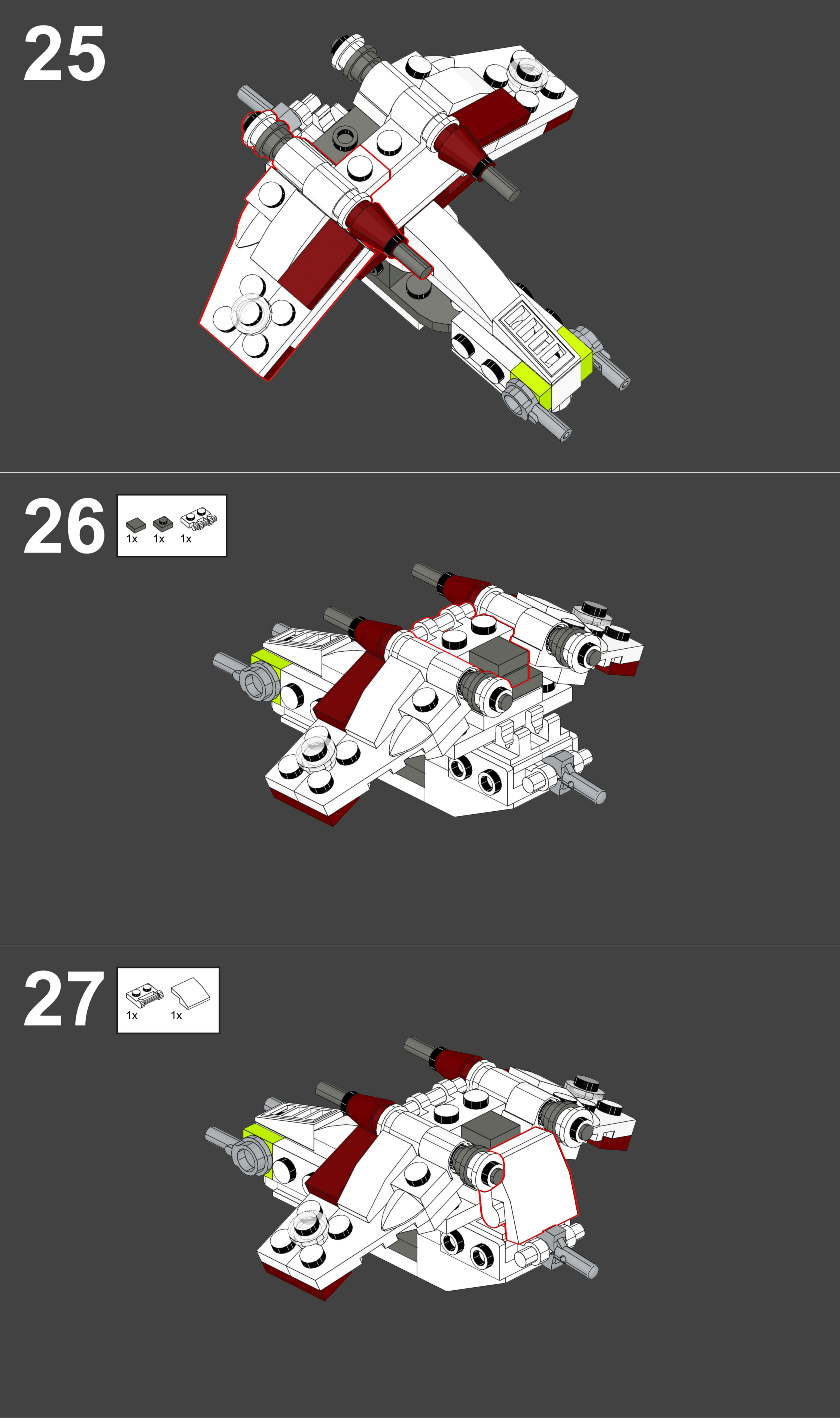Space Wars Mini Republic Gunship Model Tie Fighter Diy Temu