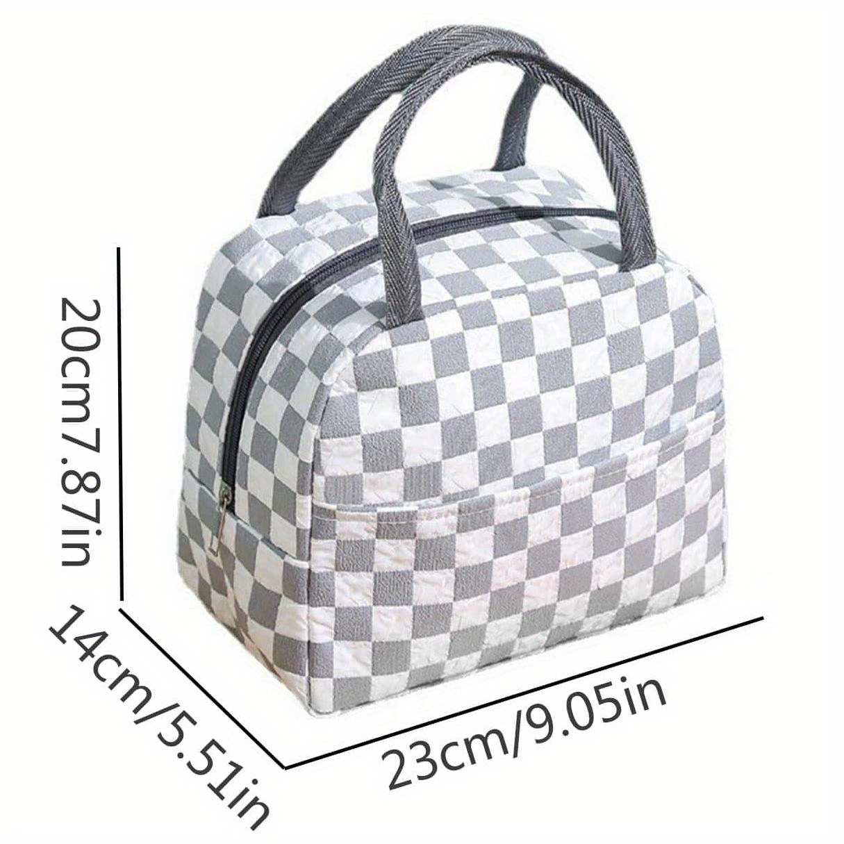 Checkerboard Insulated Lunch Bag, Reusable Thickened Aluminum Foil Lunch Box  For Office Work School Picnic Beach, Waterproof And Oil-proof Leakproof  Freezable Cooler Bag With Handle For Teens/adults - Temu