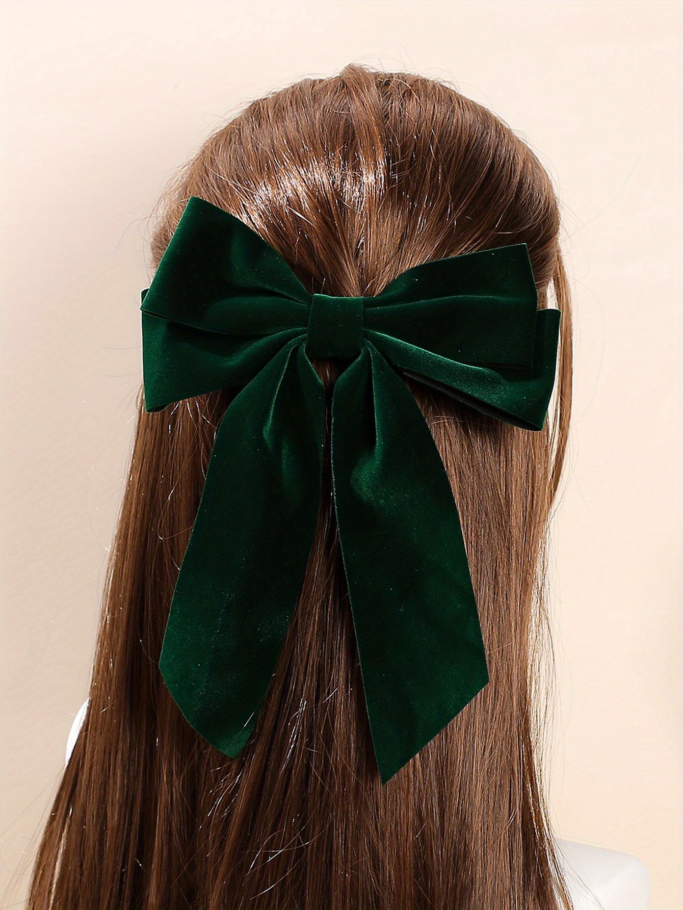CHANEL Ribbon Hair Accessory Head Band Satin Black x Dark Green