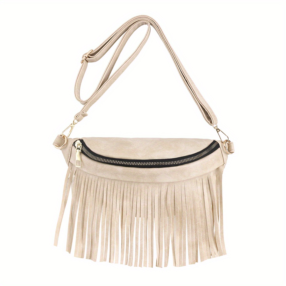 Worth the Tassel Crossbody Cream