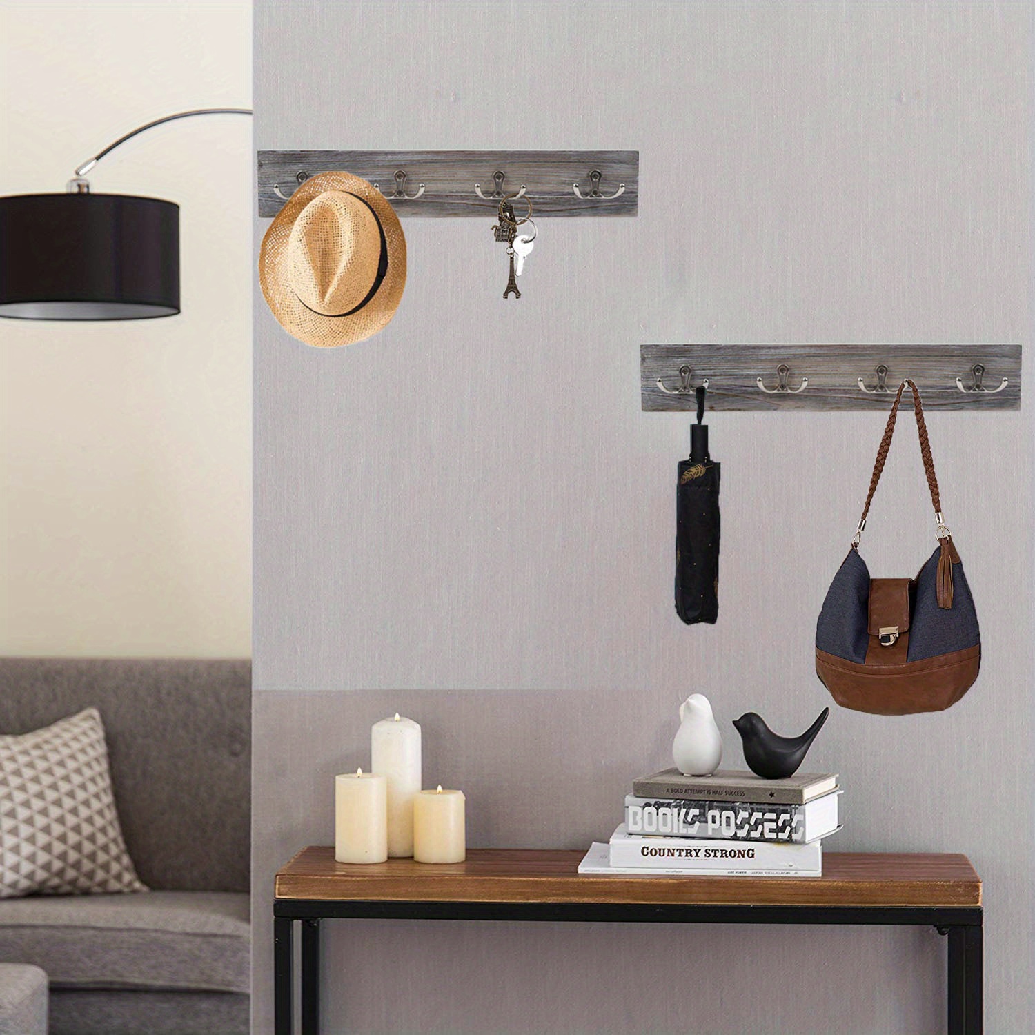 Wall Mounted Coat Rack 8 Hooks Rail Entryway Decor Wall - Temu Canada