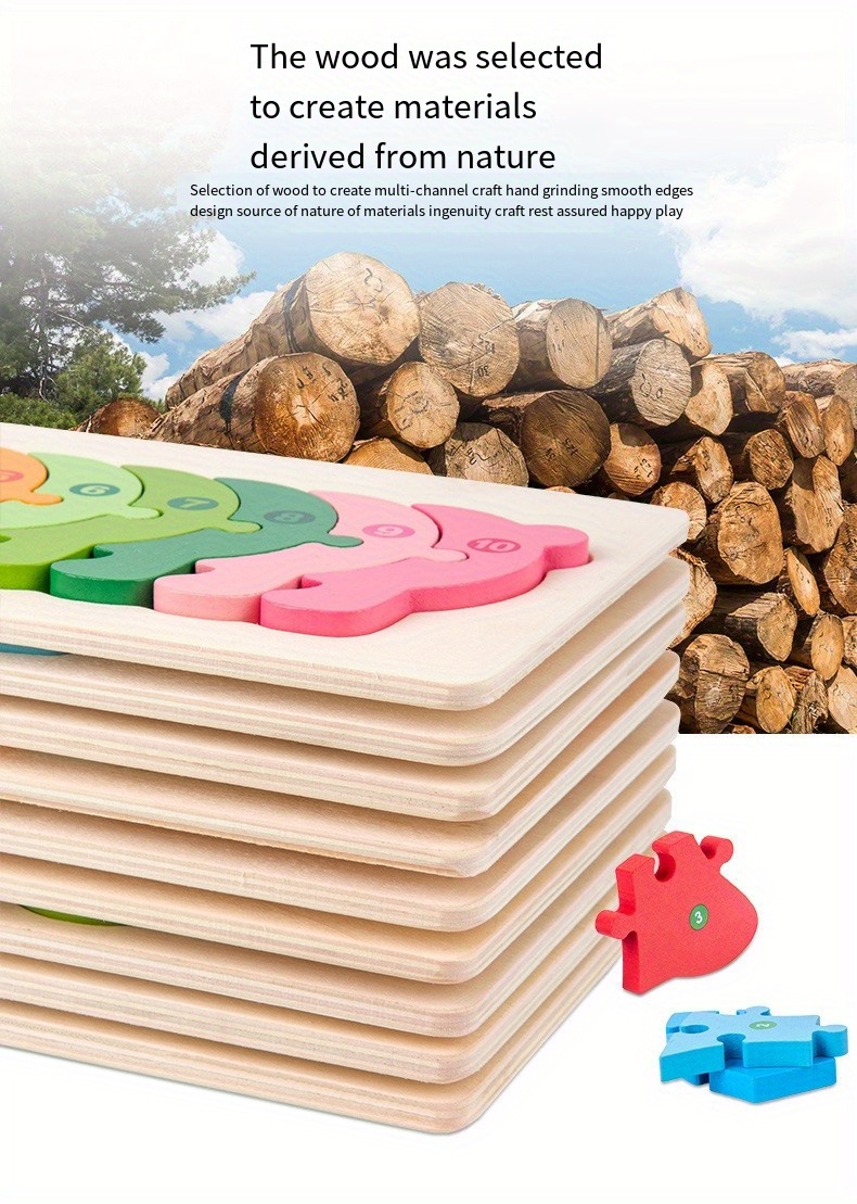 building blocks for infants wooden 3d puzzles for early   for boys girls ages 1 3 details 2