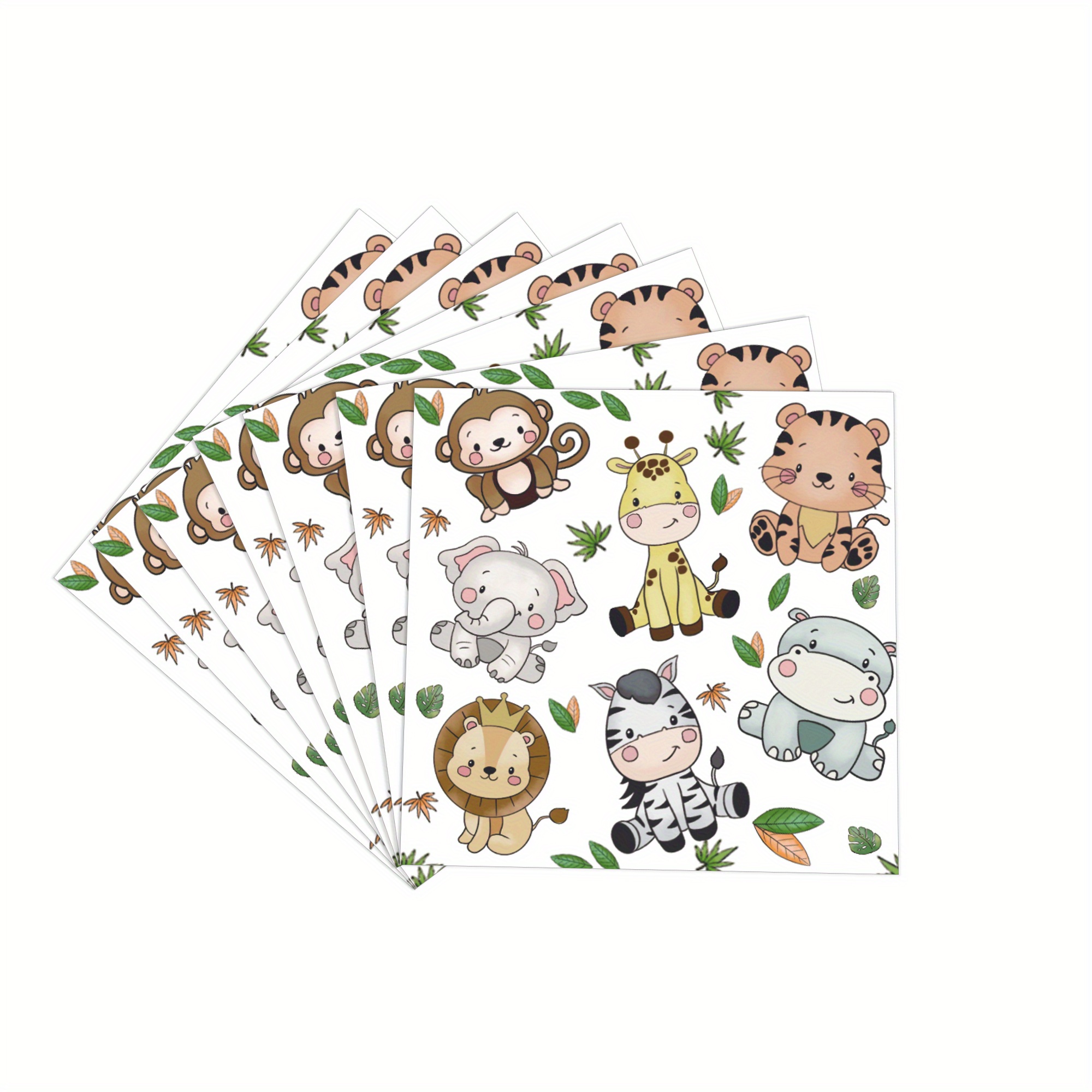 Jungle Animal Plates Set Sage Green Disposable Tableware 10 - Temu Canada