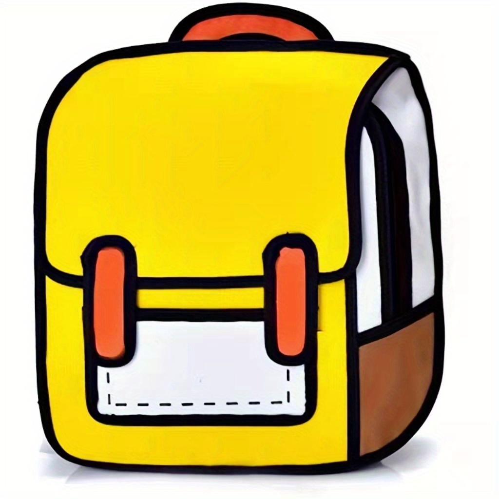 Creative 2d Drawing Backpack Cartoon School Bag Outdoor Daypack - Temu