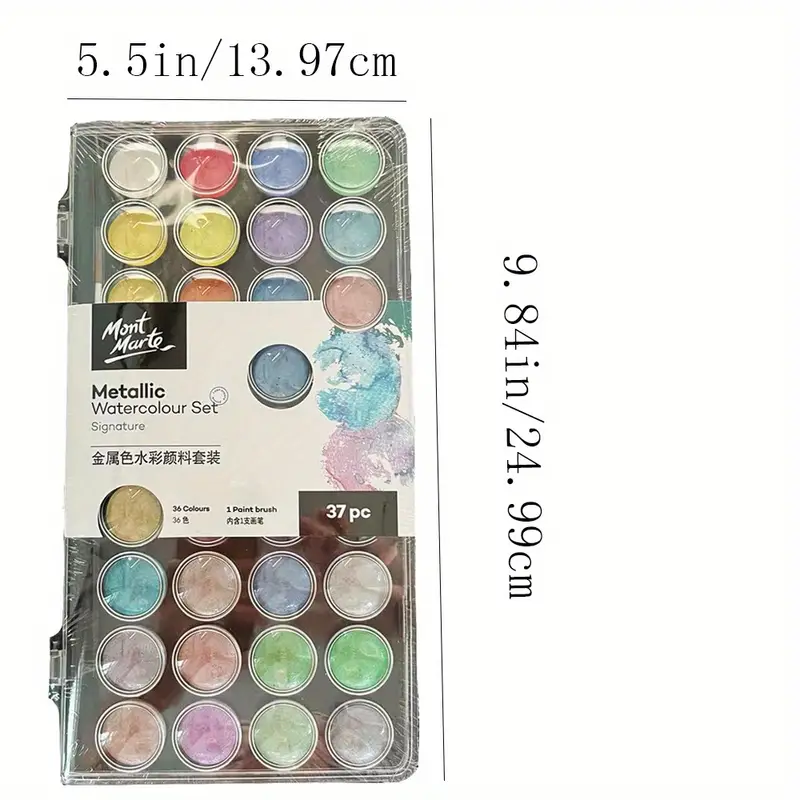 Metallic Watercolor Cake Set Pearl Paint 36 Vibrant Colors 1 - Temu
