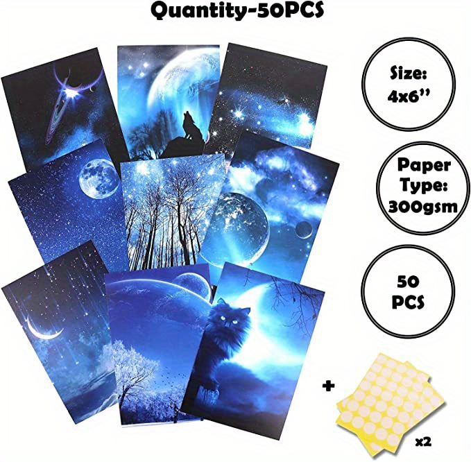 50pcs galaxy starry   art kit   your room with   outer universe night poster pictures details 0