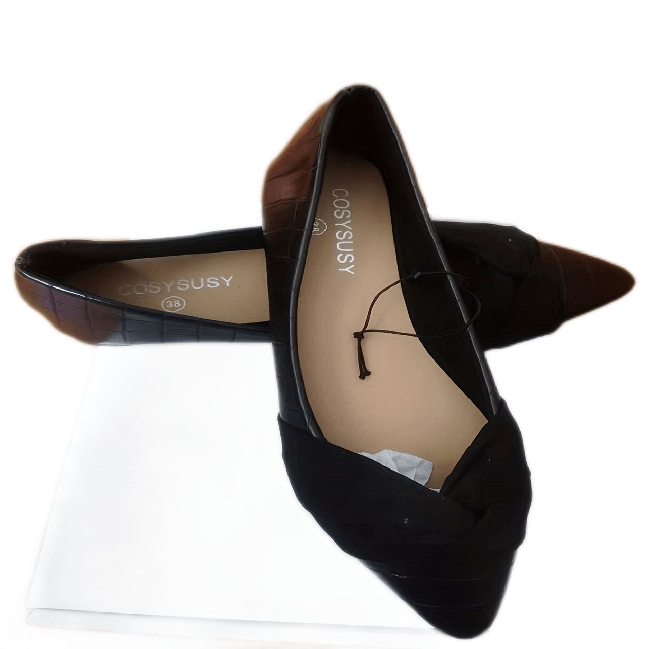 Women's Pointed Toe Bow Ballet Flats Slip On Shoes