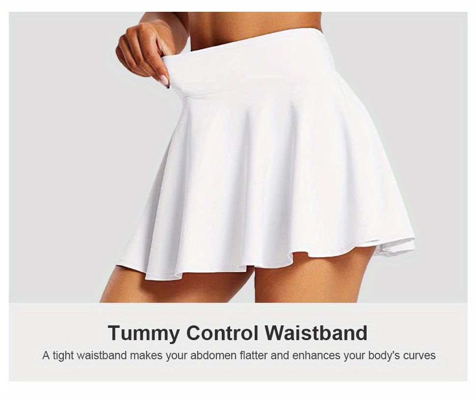 Solid Color Sports Skorts Pockets Tennis Yoga Golf Workout Temu