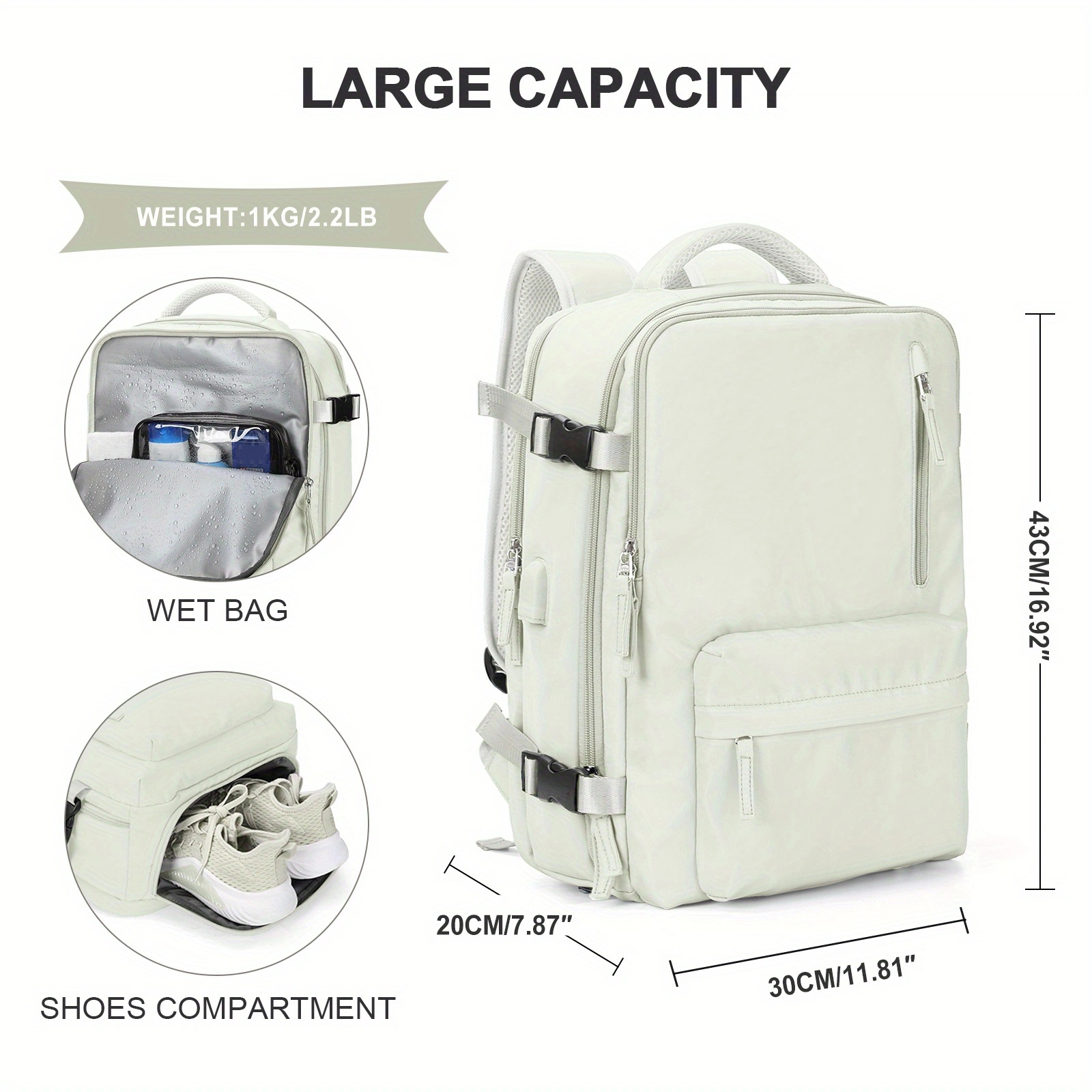 Travel Backpack for Women Men, Airline Approved Carry On Luggage Backpacks  for Travel, Waterproof Laptop Backpack Casual Daypack Hiking Backpack with