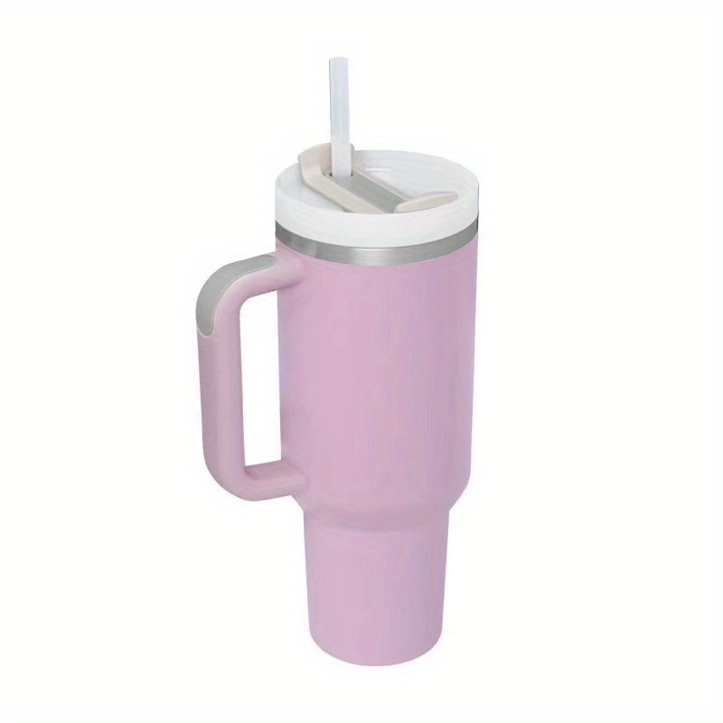 1pc 710ml Stainless Steel Straw Cup With Large Hole Cover, Pearl Milk Tea  Large Capacity Insulated Water Bottle