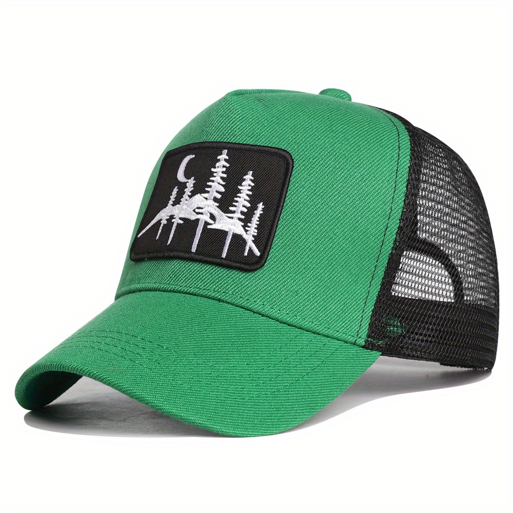 Green Baseball Cap Men's Grid Trucker Hat For Men Women Summer