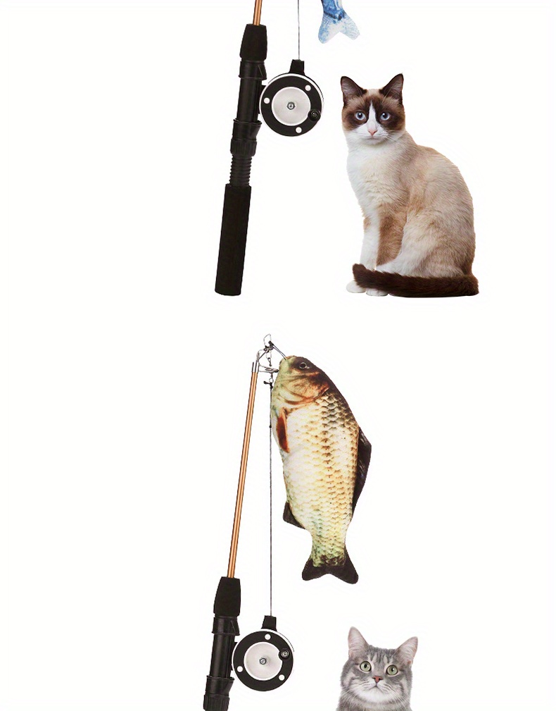 Interactive Fishing Rod, Adjustable Easy To Grasp Retractable Cat