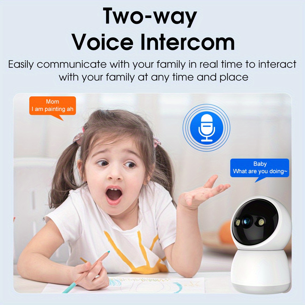 3mp ip wifi camera surveillance security baby monitor automatic human tracking cam full color night vision indoor video camera details 1