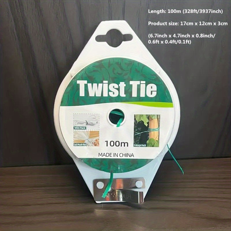 Garden Twist Tie Green Plant Soft Ties Plant Support Wire Tie (1 Roll)