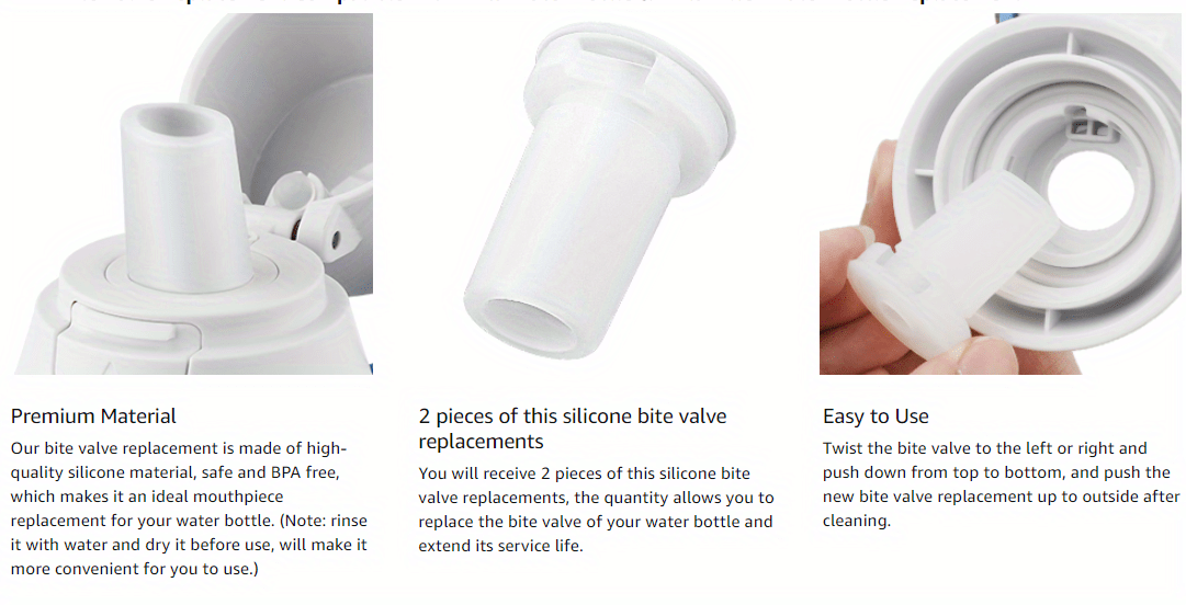 Bite Valve Replacement Silicone Water Bottle Straw For Brita - Temu