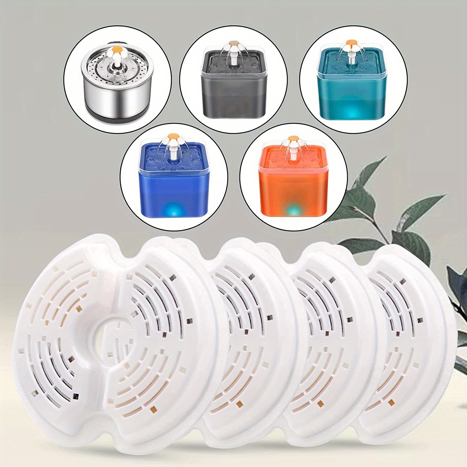 Image of [popular ] Cat Water Fountain Filters, 4/8pcs Replacement Carbon Filters For Automatic Pet Water Fountain, Stainless Steel Cat Water Fountain