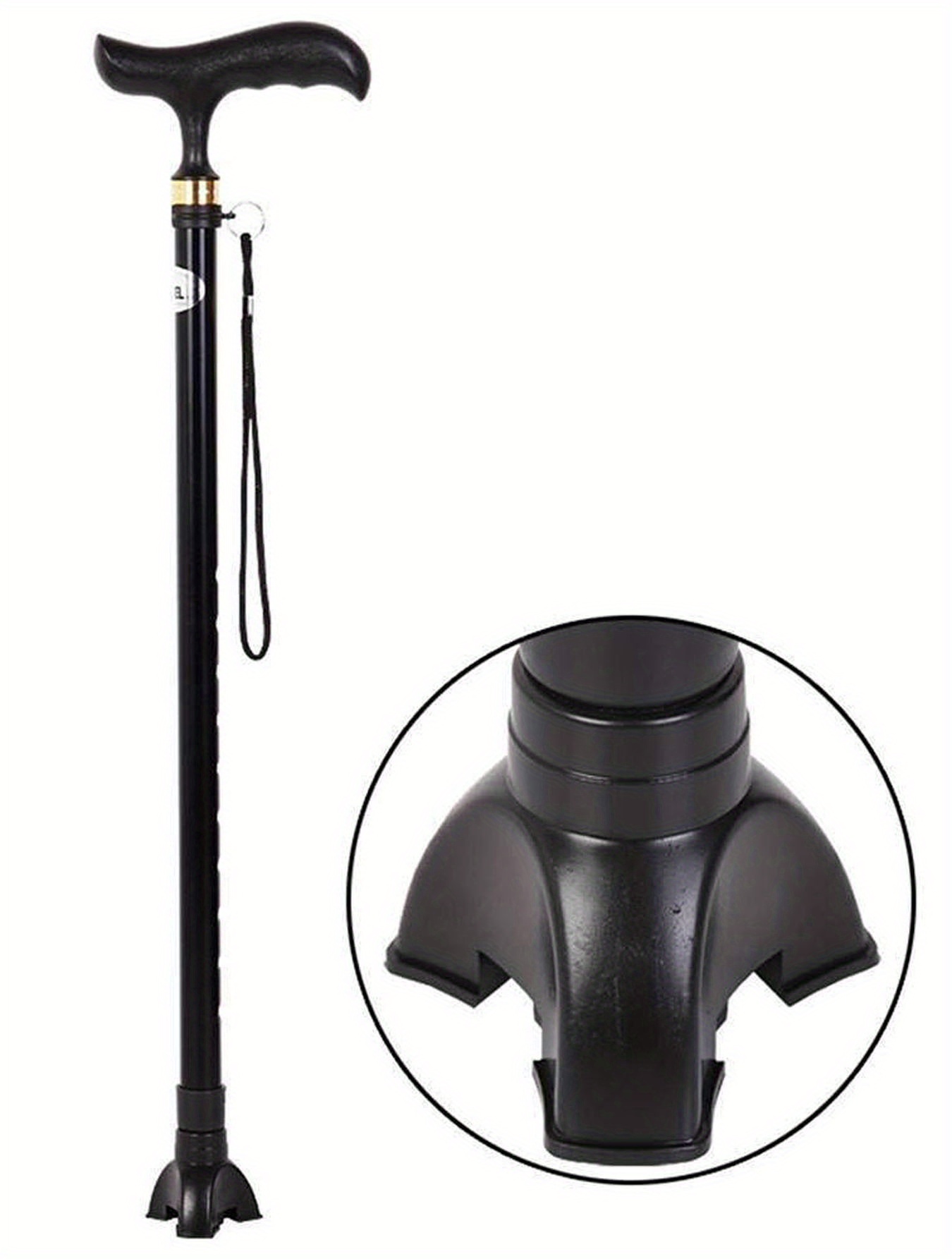 1pc Self Standing Walking Stick Non Slip Rubber Tripod Tips Provides