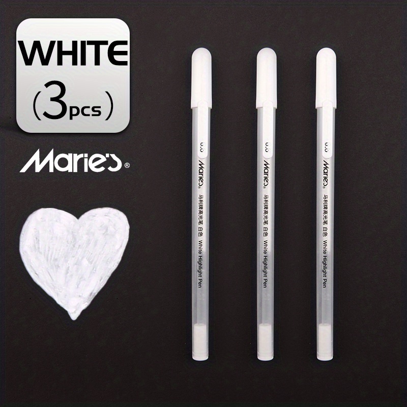 Marie's Gel Pen Set White Gold Silver Fine Point Opaque - Temu France