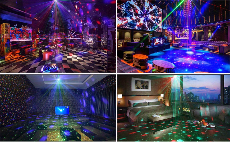 Wonsung RGB Sound-Activated Disco Ball Party Lights for DJ Bar Karaoke Xmas  New Year Show