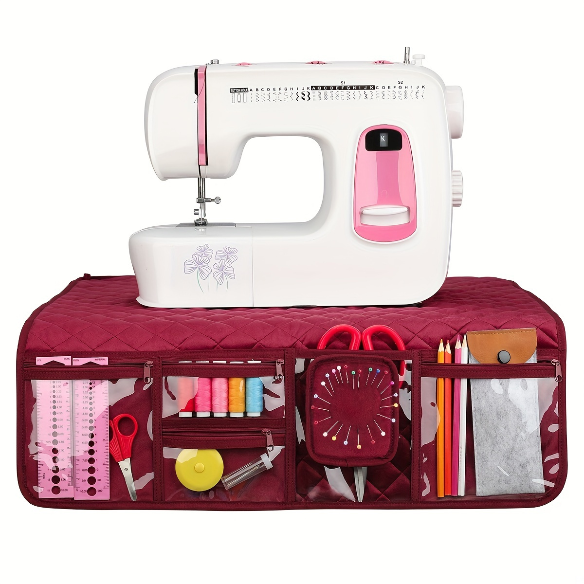 Sewing Machine Mat For Table With Pockets Waterproof Sewing - Temu