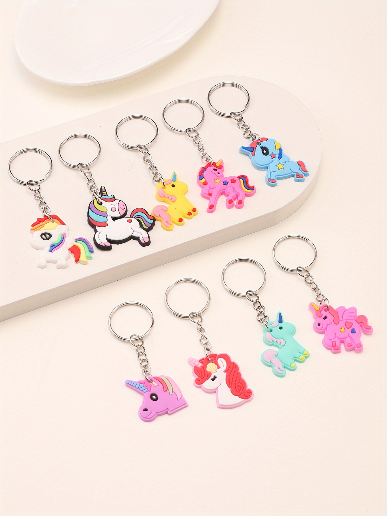 26pcs PVC Unicorn Series Keychain For Men, Fashion Cute Jewelry For Men Accessories Pendant Anniversary Small Gift details 2