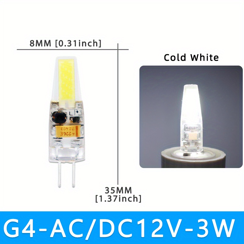 AMPOULE LED 12V 3W G4 Blanc chaud