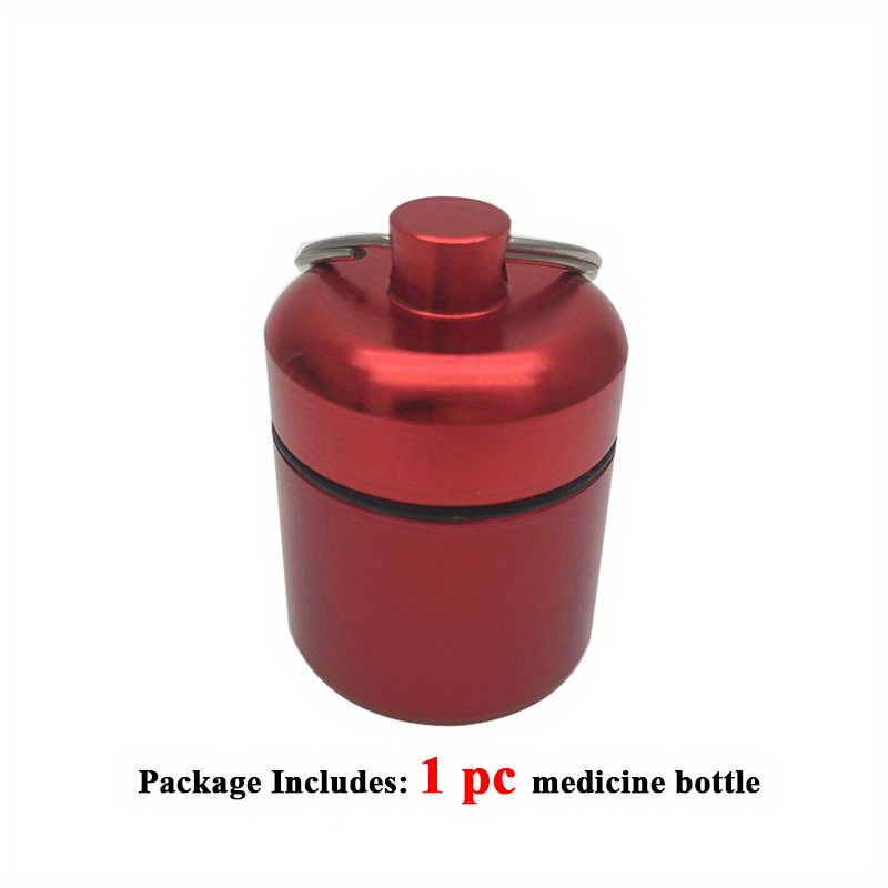Waterproof Aluminum Pill Box Pill Case Container Bottle Holder Keychain New  `;v
